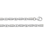 925 sterling silver stone set fancy chain solid links long lengths.