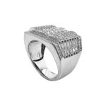 925 Sterling Silver Stone Set Large Rectangular Signet Ring - SR00207