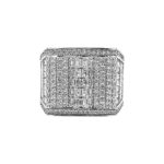 925 Sterling Silver Stone Set Large Rectangular Signet Ring - SR00207 - Image 2