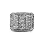 925 Sterling Silver Stone Set Large Rectangular Signet Ring - SR00207 - Image 5