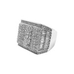 925 Sterling Silver Stone Set Large Rectangular Signet Ring - SR00207 - Image 4
