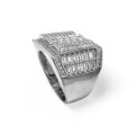 925 Sterling Silver Stone Set Large Rectangular Signet Ring - SR00207 - Image 3