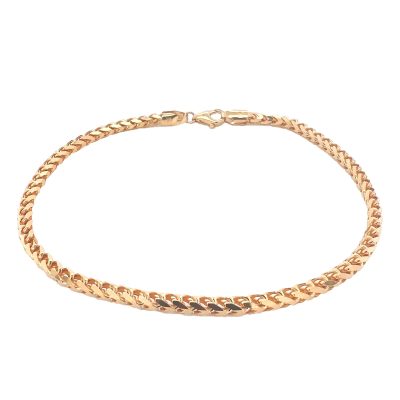 9k yellow golds 2.8 mm wide diamond cut solid franco bracelet.