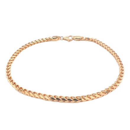 9k yellow golds 2.8 mm wide diamond cut solid franco bracelet.