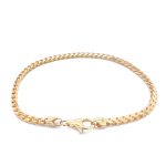 9k yellow gold solid franco bracelet in 8.5 inches.