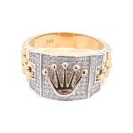 14ct yellow gold stone set signet ring for men solid with the crown rolex.