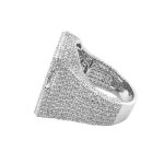 925 sterling silver S initial ring for men with baguette and round cz stones.