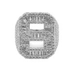 925 sterling silver S initial ring with baguette and round stones for men fully iced out.