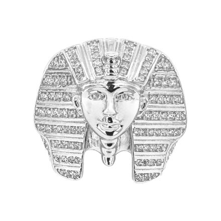 925 sterling silver Pharaoh ring stone set with cubic zirconia stones for men.