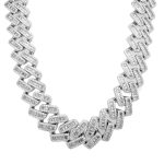 925 sterling silver Iced out cuban chain 15 mm wide for men and women.
