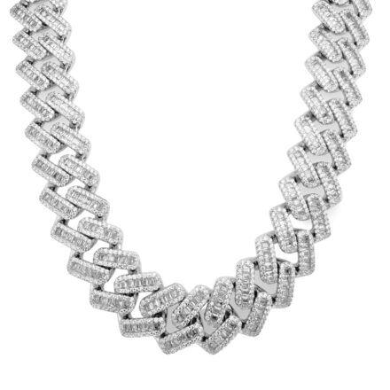 925 sterling silver Iced out cuban chain 15 mm wide for men and women.