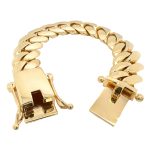 9k yellow gold miami cuban chain heavy and thick 22 mm quarter of a kilo size for men.