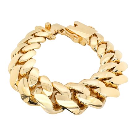 22 mm wide solid heavy wide miami cuban link for men quarter of a kilo 9k yellow gold.