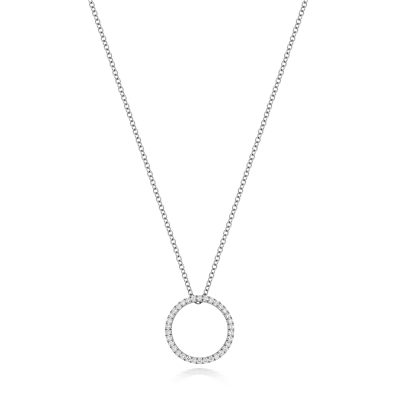 18k white gold full circle diamond pendat set with 0.25 ct of VS diamonds.