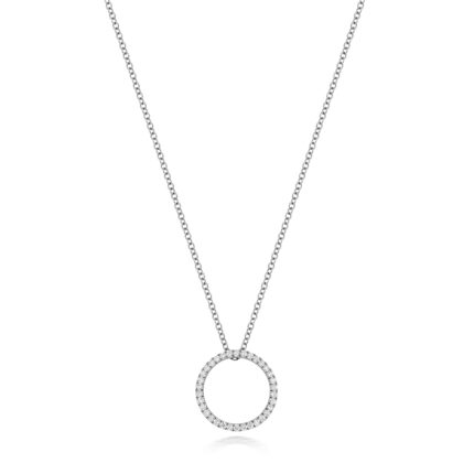 18k white gold full circle diamond pendat set with 0.25 ct of VS diamonds.