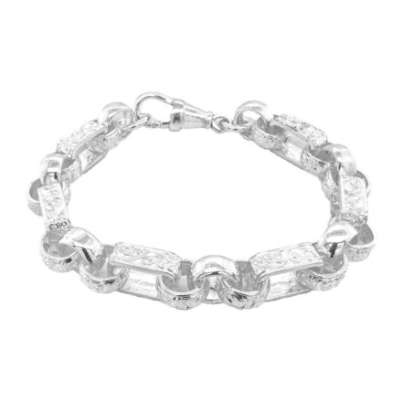 925 sterling silver gypsy link belcher bracelet solid for men and women 10 mm wide.