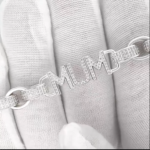 925 Sterling Silver MUM Belcher Bracelet With Cz and Plain Links - 10x9 mm - Image 3