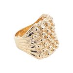 9k yellow gold keeper ring for men solid and heavy style.