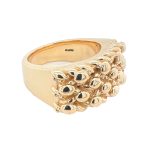 9k keeper ring yellow gold solid rectangular shaped for men in a heavy weight.