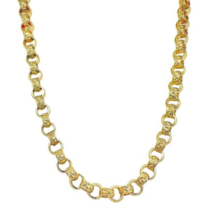6 mm wide blecher chain for men women and kids, in 14 inches, 16 inches, 18 inches, 20 inches, 22 inches and 24 inches 9k yellow gold.