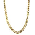 9k yellow gold solid belcher chain from 14 inches to 24 inches in length solid links 6 mm wide.