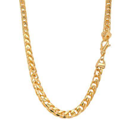 9k yellow gold franco chain diamond cut with arrow design 6.5 mm wide italian med for men.