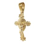 9k yellow gold solid crucifix pendant large and solid pendant.