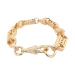 13 mm solid stars and bar tulip braclet for men in 9k yellow gold 9 inches long.