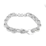 Mum silver bracelet 925 in sterling silver with cz stones and solid links beatiful gift for mothers day.