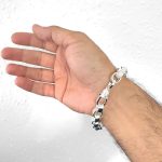 925 sterling silver belcher bracelet for men DAD text in the middle fathers day present!