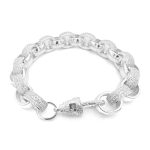 925 sterling silver belcher bracelet for men and women with cz stones solid.