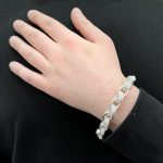 925 sterling silver belcher bracelet with 3 row micro pave set for men and women.