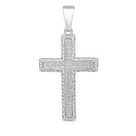 925 sterling silver patterned and stone set cross pendant for men and women large size.