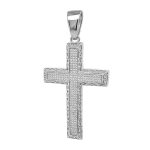 925 sterling silver cross pendant stones set and patterned links for men.