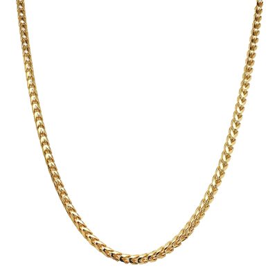 9k, 9ct yellow gold solid foxtail franco chain 2.5 mm wide solid Italian made for men women and kids children.