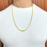 9ct yellow gold solid franco foxtail chain 2.5 mm wide.