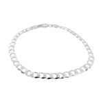 The Iconic Curb Bracelet 5 mm wide, in 925 sterling silver. The bracelet has oval shaped flat links with a substantial thickness making it very strong and stable. The bracelet is perfect everyday accessory combine with a watch or a leather bracelet. All our products are stamped and hallmarked.