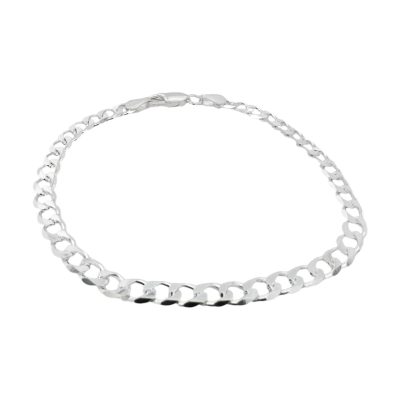 The Iconic Curb Bracelet 5 mm wide, in 925 sterling silver. The bracelet has oval shaped flat links with a substantial thickness making it very strong and stable. The bracelet is perfect everyday accessory combine with a watch or a leather bracelet. All our products are stamped and hallmarked.