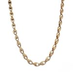 9k yellow gold solid tulip chain 20 inches 5.5 mm wide.
