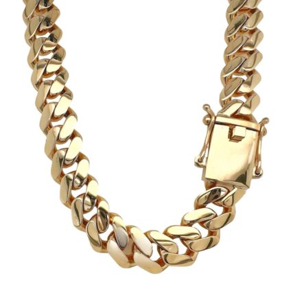 14 mm wide cuban chain solid links for men 30 inches 280 grams.