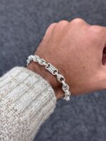 925 Sterling Silver Stars and Bars Tulip Bracelet - 8 mm - Image 3