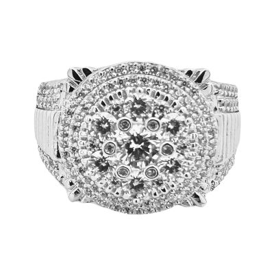925 sterling silver champion styled ring with cz stones.