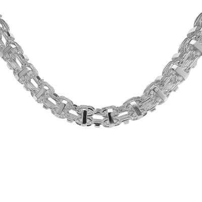 Sterling silver 925 heavy weight cage chain italian made 14 mm wide available in all lengths.