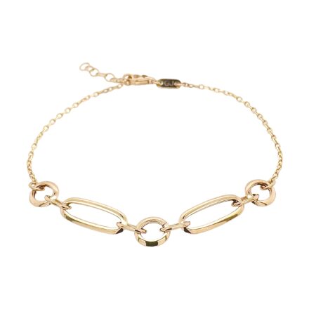 14k yellow gold paper clip bracelet semi solid for ladies.