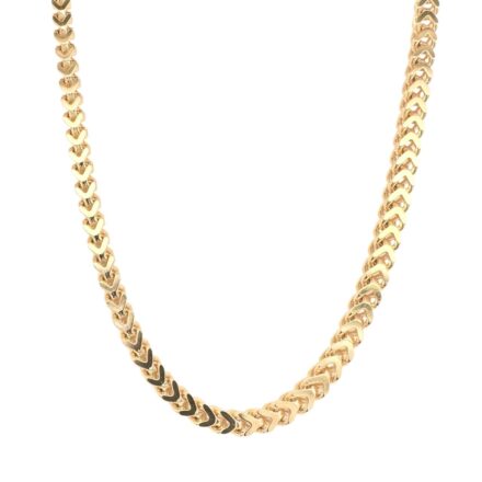 9k yellow gold square shaped italian fraco chain 4.5 mm wide in 24 inches.