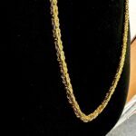 9k Yellow Gold Solid Square Byzantine Chains, 4 mm wide and available in 26 and 28 inches at the moment. For any specific length or any other inquiry, contact us. The chain is fully UK Hallmarked in an assay office.