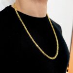 9k Yellow Gold Solid Square Byzantine Chains, 4 mm wide and available in 26 and 28 inches at the moment. For any specific length or any other inquiry, contact us. The chain is fully UK Hallmarked in an assay office.