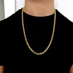 9k Yellow Gold Solid Square Byzantine Chains, 4 mm wide and available in 26 and 28 inches at the moment. For any specific length or any other inquiry, contact us. The chain is fully UK Hallmarked in an assay office.
