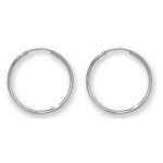 9k white gold sleeper earrings for men women and kids 10 mm, 14 mm, 18 mm, 22 mm 35 mm.