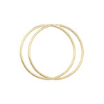 9k Yellow Gold Plain Sleepers Hoop in 8 Sizes - 2 mm - Image 4